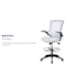 Flash Furniture Kelista Mid-Back White Mesh Ergonomic Drafting Chair with Adjustable Foot Ring and Flip-Up Arms BL-X-5M-D-WH-GG - alternate 2